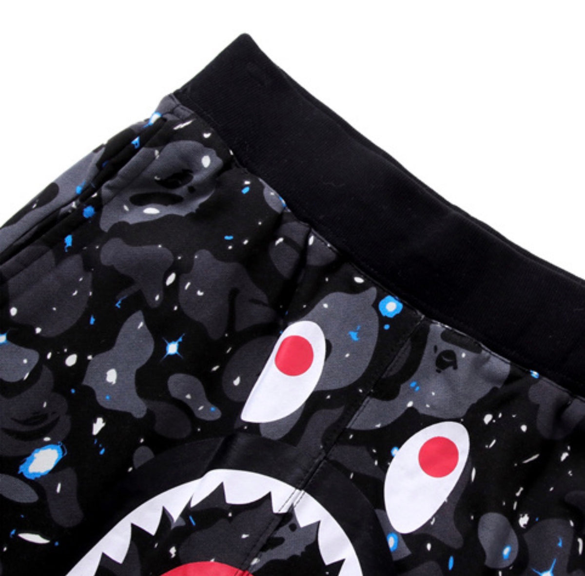 BAPE Space Camo Shark Shorts – Black