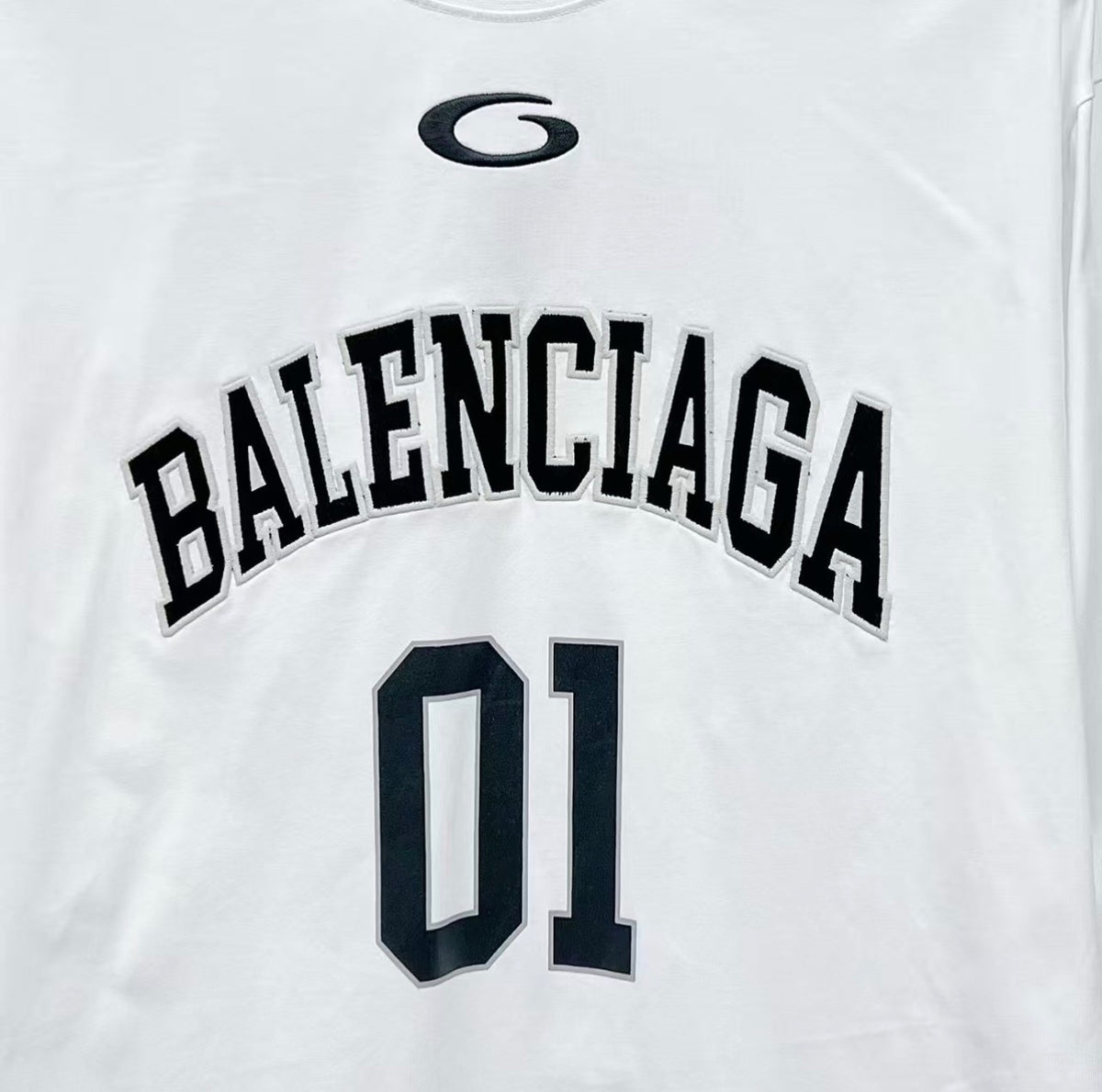 Balenciaga 01 Jersey Long-Sleeve Shirt – White