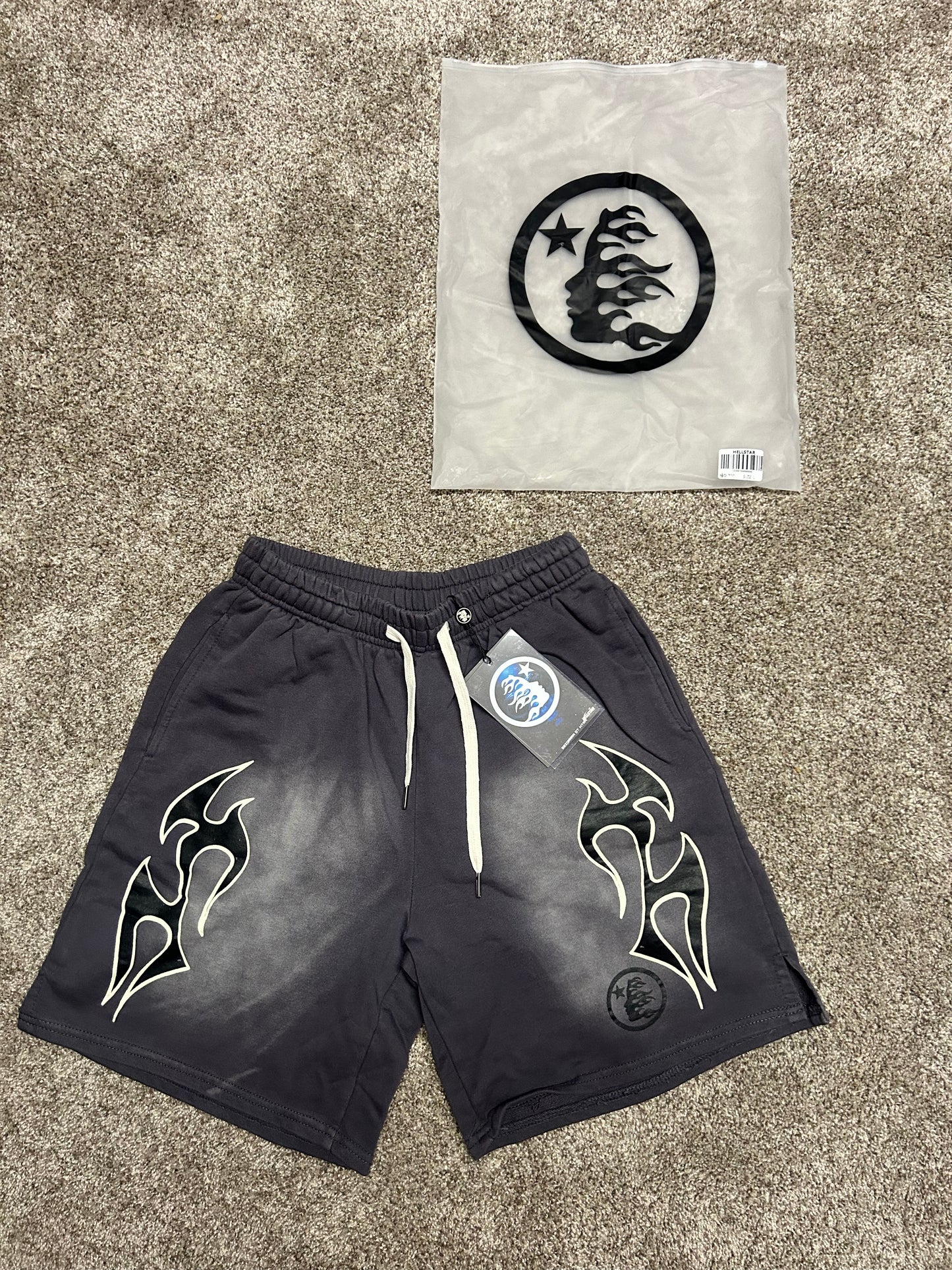 Hellstar Grey Flame Shorts