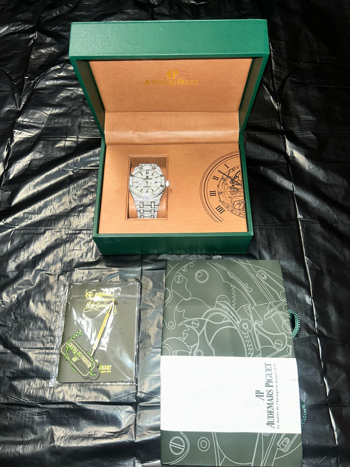 AP-Style Full Iced Moissanite Watch – Silver