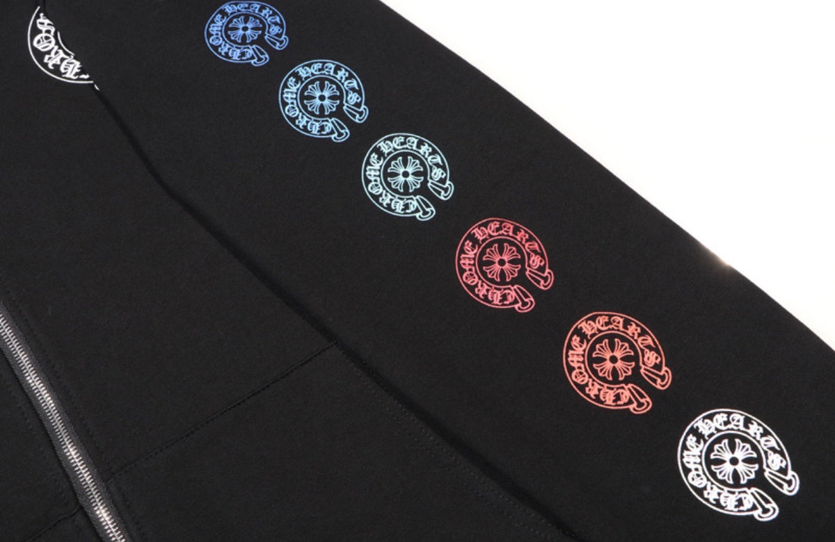 Chrome Hearts Multicolor Horseshoe Zip-Up Hoodie