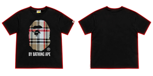 BAPE Plaid Ape Head Graphic T-Shirt – Black