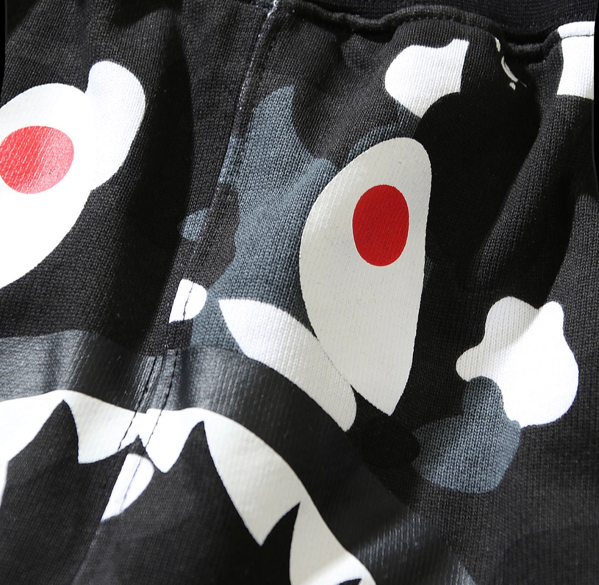 BAPE Shark Camo Shorts – Black & White