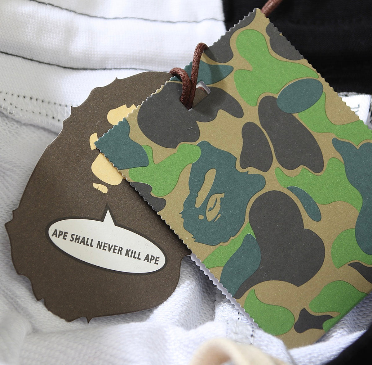 BAPE Split Camo Shark Shorts – Black/White