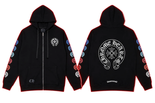 Chrome Hearts Multicolor Horseshoe Zip-Up Hoodie