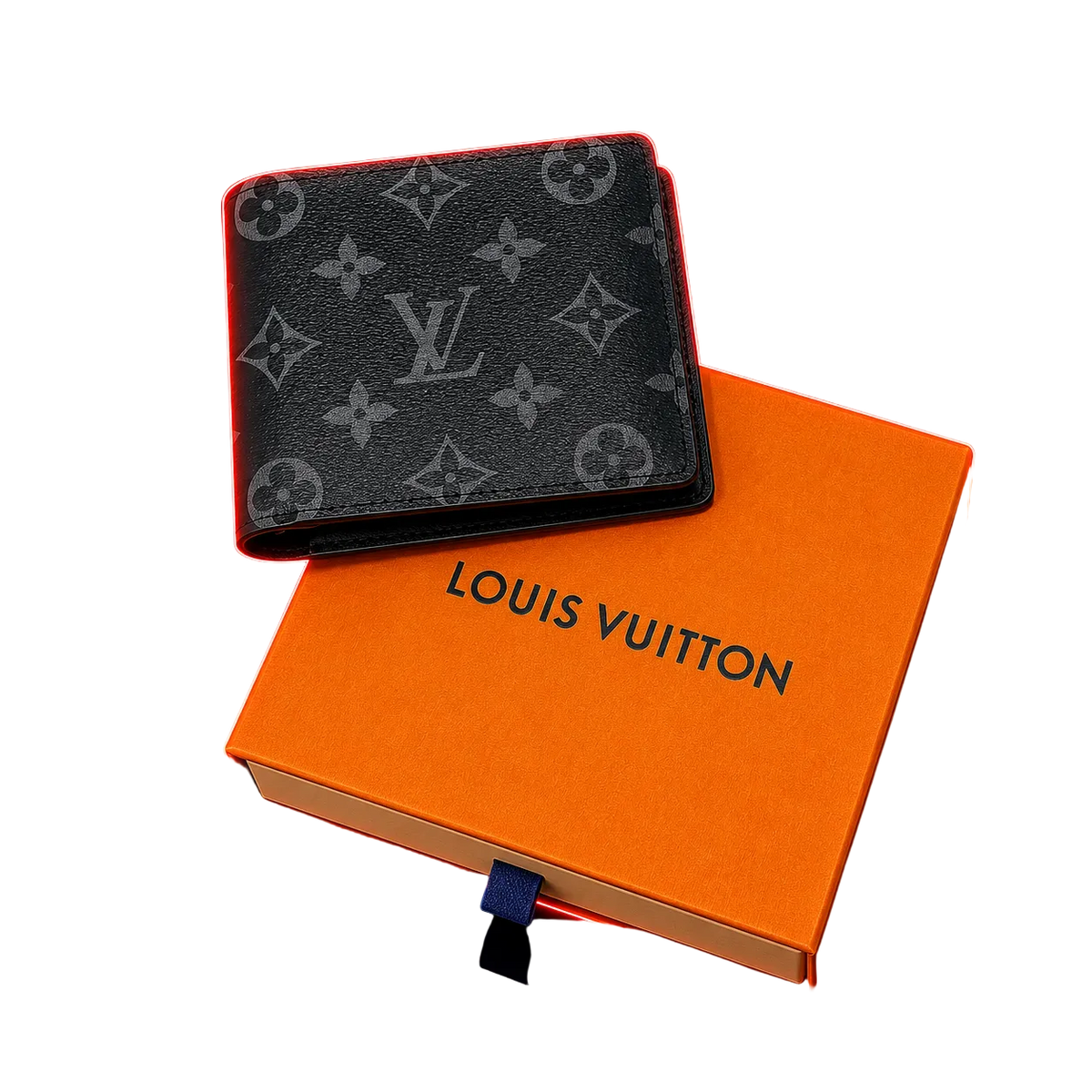 LV Monogram Inspired Bi-Fold Wallet -Black