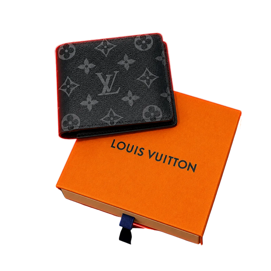 LV Monogram Inspired Bi-Fold Wallet -Black