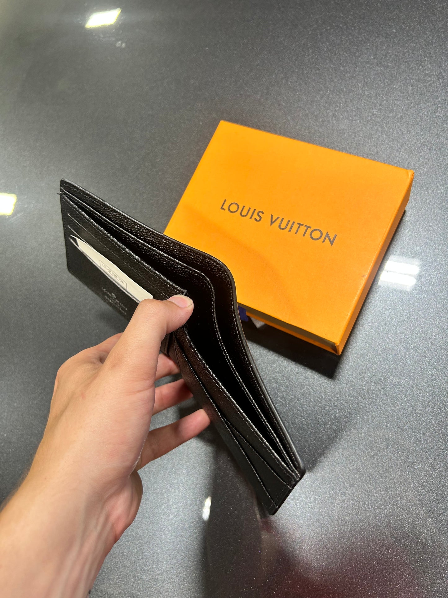 Inspired by LV Monogram Inspired Bi-Fold Wallet -Black