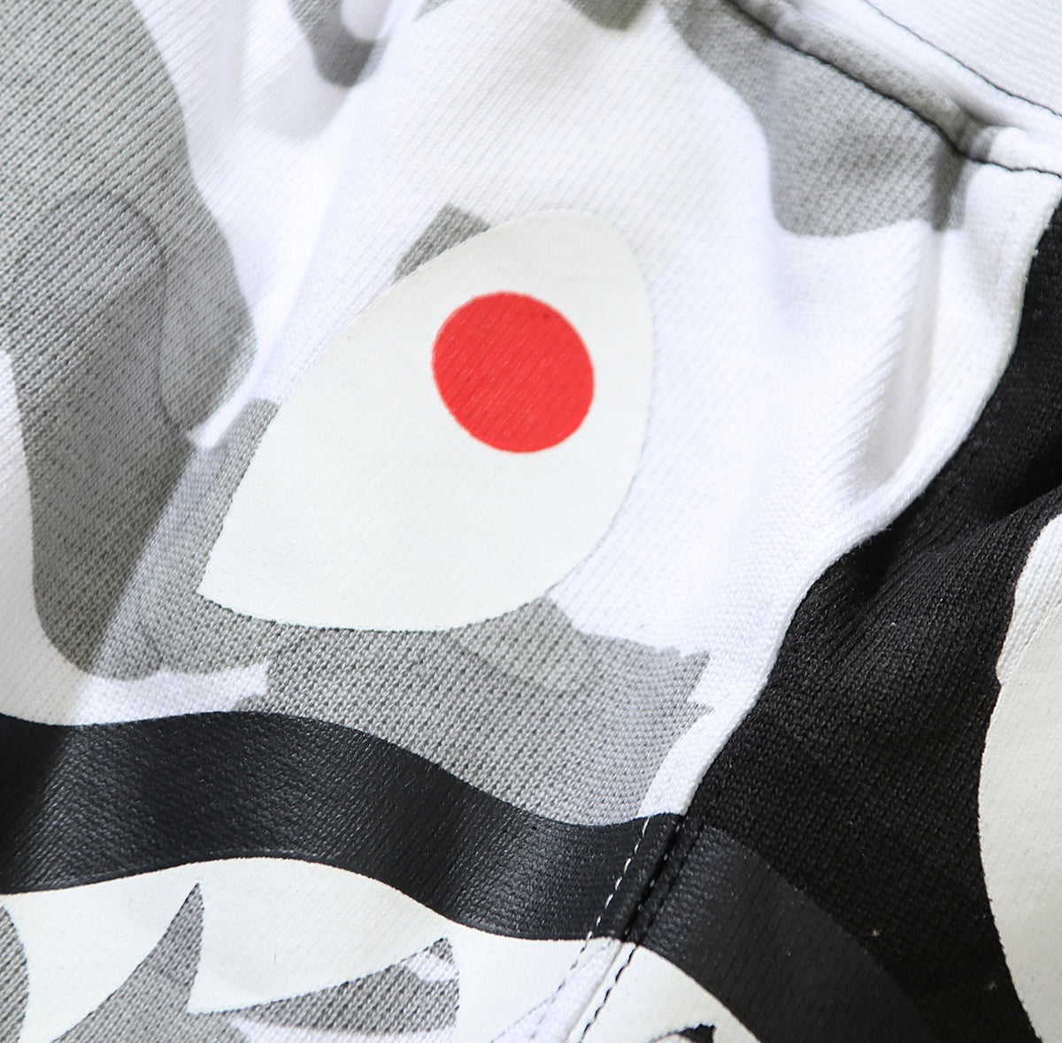 BAPE Split Camo Shark Shorts – Black/White