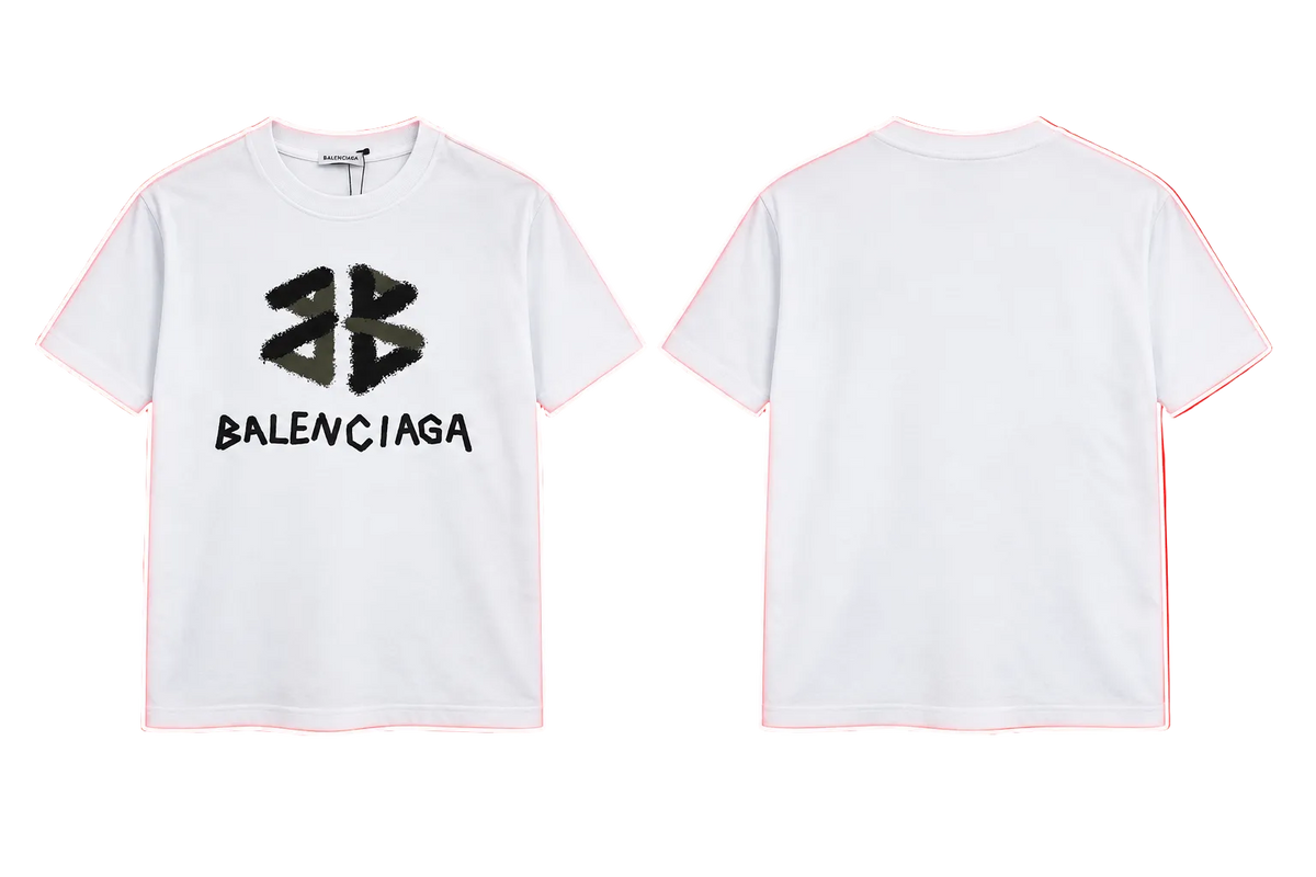 Balenciaga BB Brush Logo Tee – White