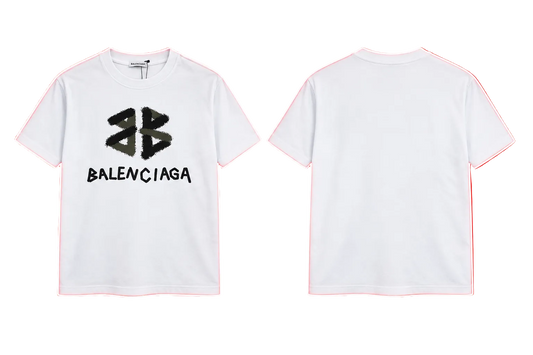 Balenciaga BB Brush Logo Tee – White