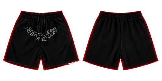 Outline Logo Drawstring Shorts – Black