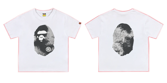 BAPE Distressed Ape Head Graphic T-Shirt – White