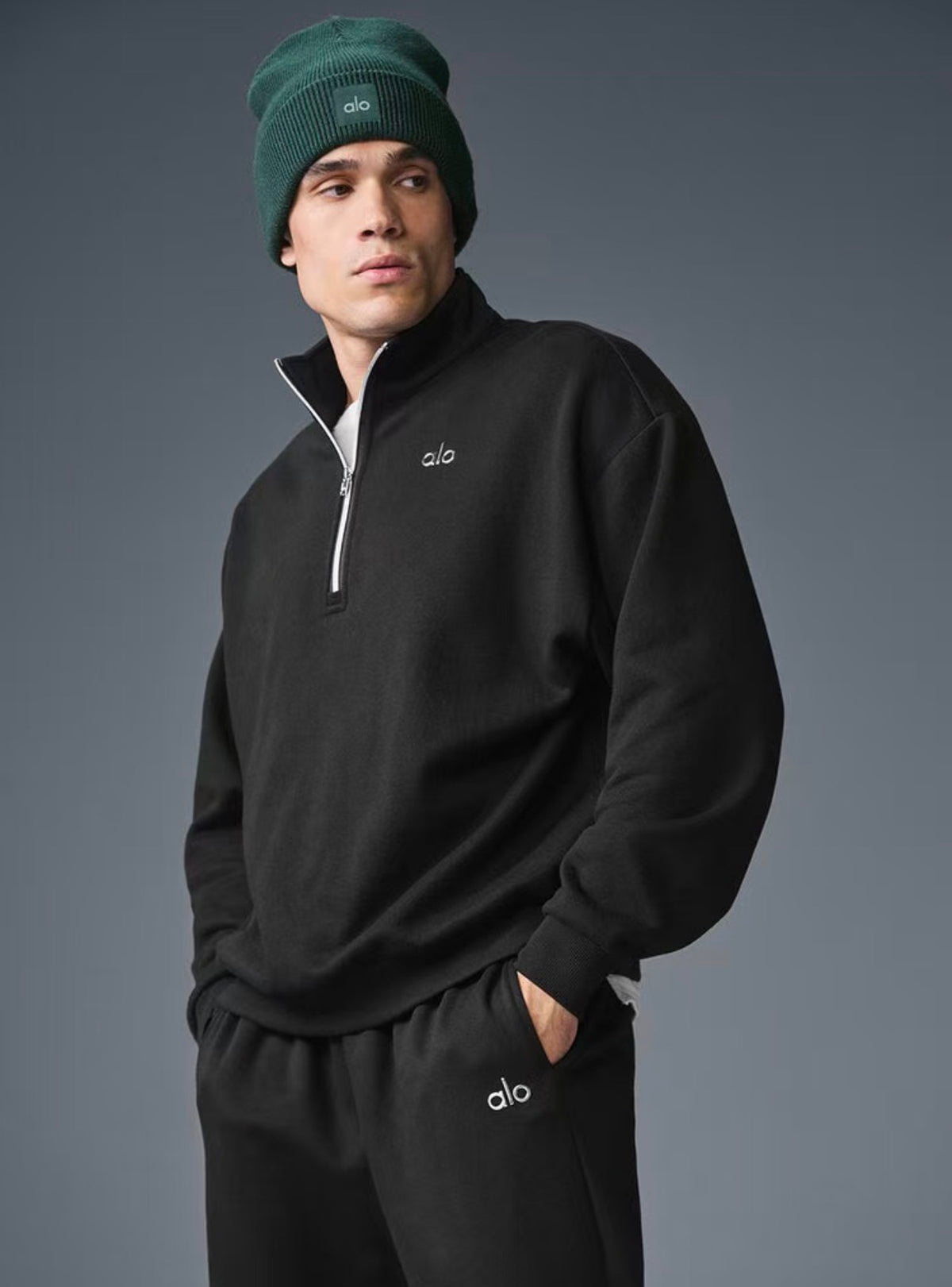 Alo Quarter-Zip Pullover – Black