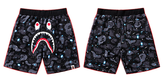 BAPE Space Camo Shark Shorts – Black