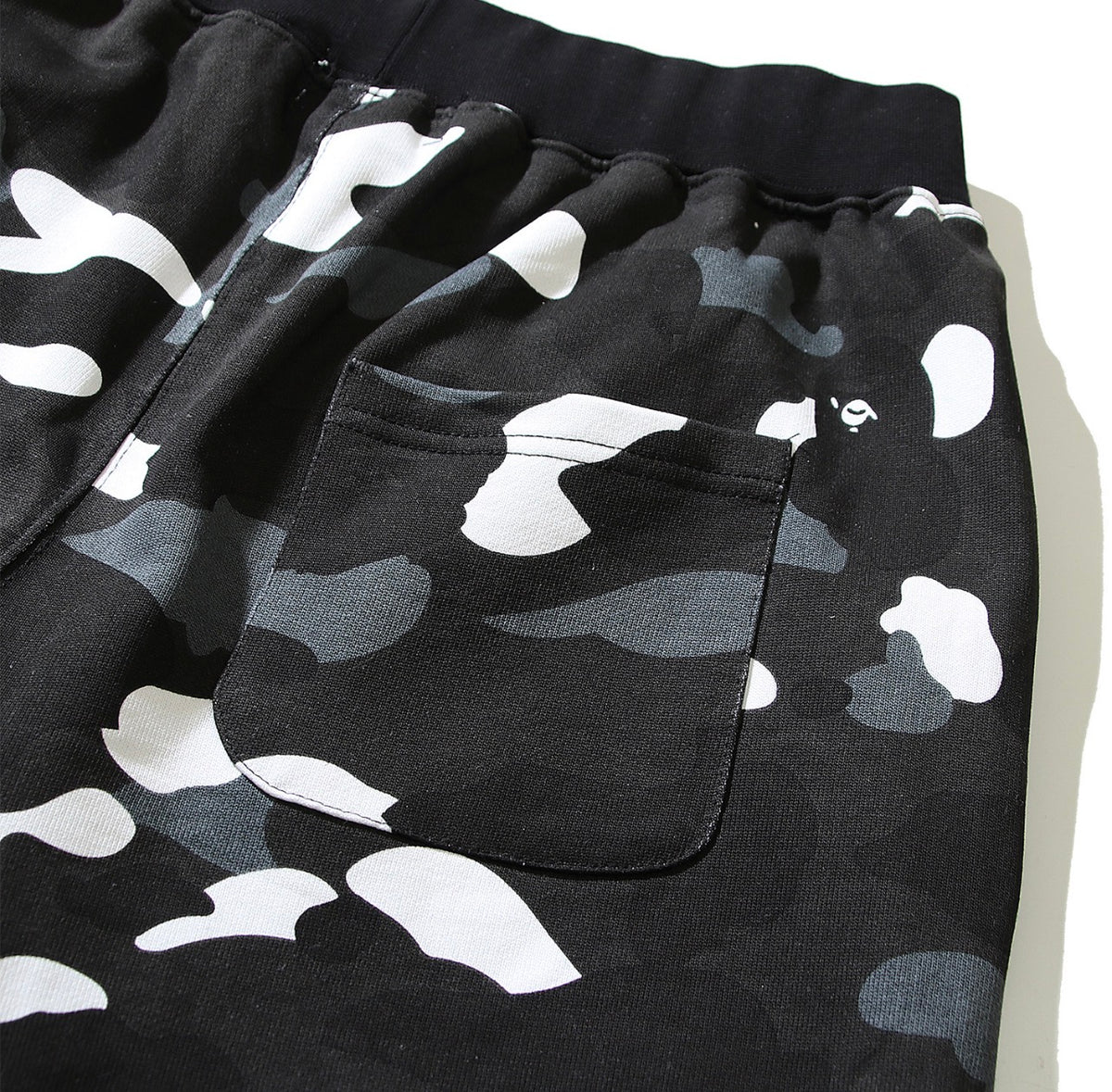 BAPE Shark Camo Shorts – Black & White