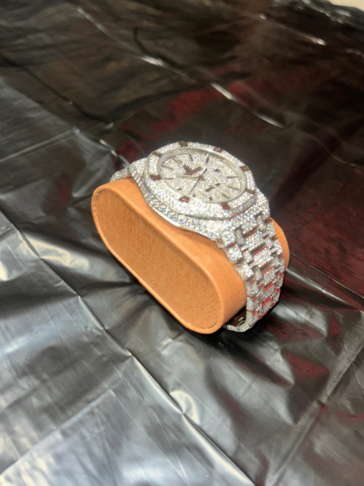 AP-Style Full Iced Moissanite Watch – Silver