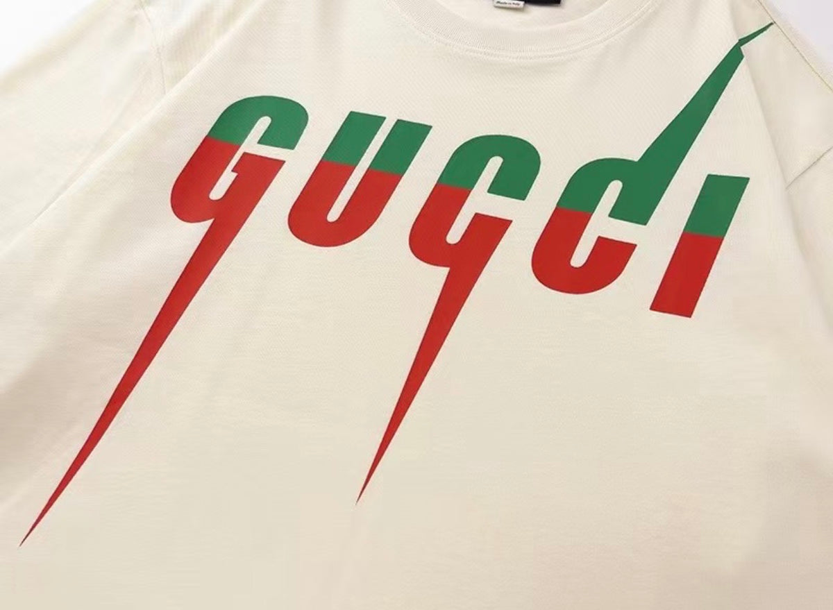 Gucci Web Stripe Logo T-Shirt – Cream