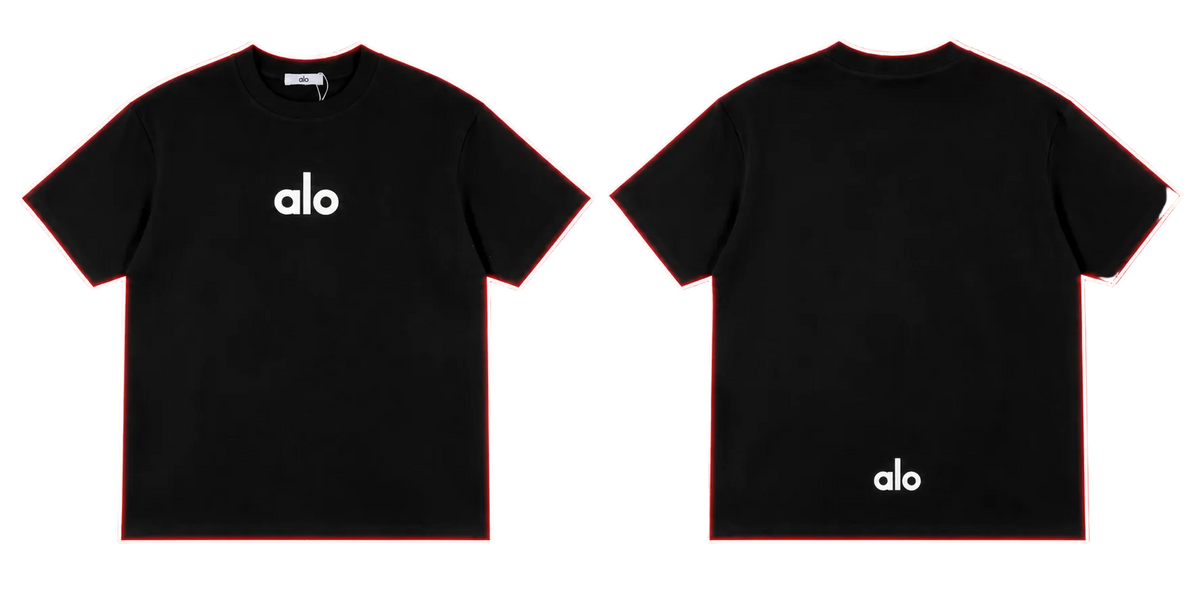Alo Double Logo T-Shirt – Black