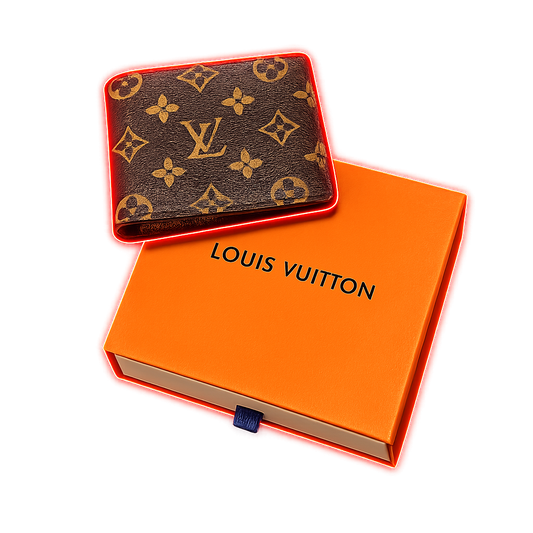 LV Monogram Inspired Bi-Fold Wallet -Brown